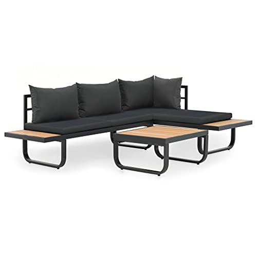 Hochwertiges 2-TLG. Garten-Ecksofa-Set aus Aluminium und WPC, geeignet f¨¹r Innen- und Au?enbereich von HOMEELIKE
