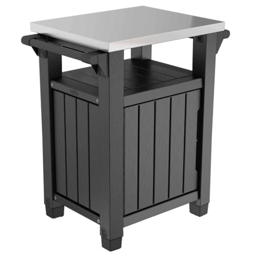 Keter Multifunktionaler Gartentisch f¨¹r BBQ Unity Klassisch Holzoptik von HOMEELIKE