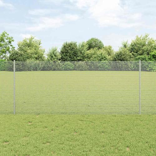 Moderner Stahl Zaunpanel Set Silber 25 Meter Laenge Wetterfester Sichtschutz fuer Aussenbereich von HOMEELIKE