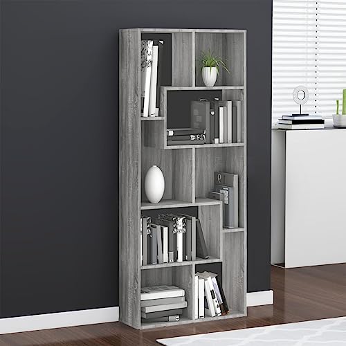 Modernes B¨¹cherregal 67x24x161 cm Grau Sonoma Holzwerkstoff leicht zu reinigen von HOMEELIKE