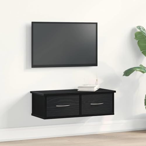 Modernes Wandregal Schrank Schwarz Eiche Design 60 x 26 x 18,5 cm aus Holzwerkstoff f¨¹r Stauraum in Wohnzimmer Modernes Wandregal Schrank Schwarz Eiche Design 60 x 26 x 18,5 cm aus Holzwerkstoff f¨¹r Stauraum in Wohnzimmer von HOMEELIKE