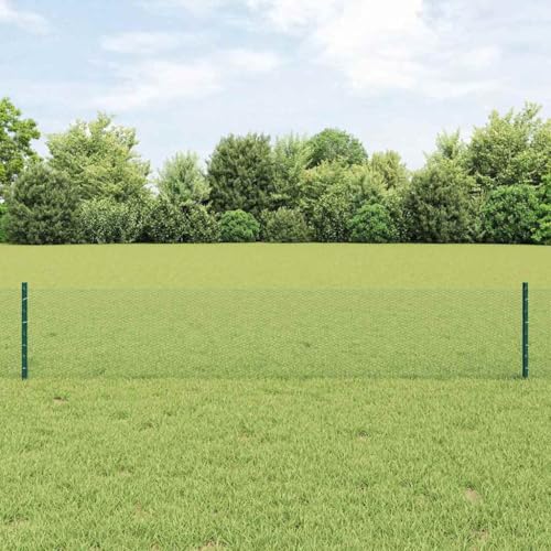 Robuster Gitterzaun aus Stahl in Gruen 0.4 x 50 m von HOMEELIKE