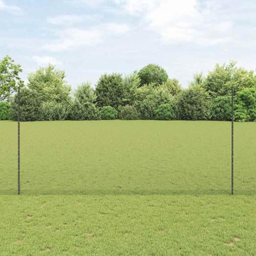 Robuster Stahl-Zaun in Grau 1.6 m hoch x 25 m lang ¨C Einfacher Aufbau fuer sicheren Gartenbereich von HOMEELIKE
