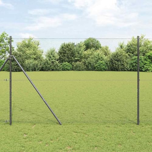 Robuster Stahlzaun Grau 1.5x50 Meter Sechseckgeflecht Ohne Pfosten von HOMEELIKE