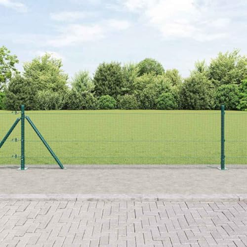 Robuster Stahlzaun Gruen Inklusive Pfosten 0,6 Meter Hoch 25 Meter Lang UV-Und Wetterbestaendig von HOMEELIKE