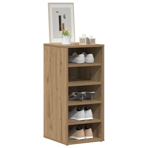 Schuhschrank 2er Set Eiche Optik 32x35x70 cm Holzwerkstoff Stauraum Schuhregal von HOMEELIKE