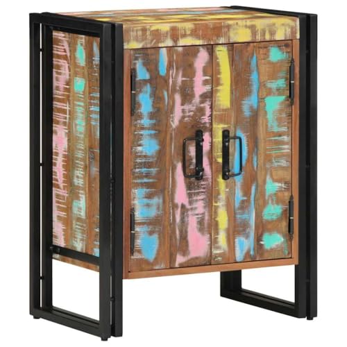 Schuhschrank Schwarz 30 x 30 x 40 cm Massivholz Altholz Design Stauraum von HOMEELIKE