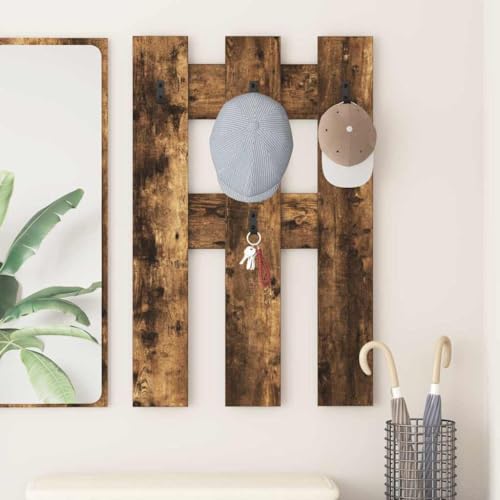 Wandmontierter Kleiderst?nder aus Holzwerkstoff mit Haken f¨¹r M?ntel und Taschen von HOMEELIKE