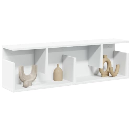Wandschrank 100x20x30 cm Weiss Stauraum Holzwerkstoff von HOMEELIKE