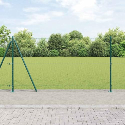 Wetterfester Zaun Gruen 1.2 x 25 Meter mit Pfosten fuer Garten und Aussenbereich von HOMEELIKE