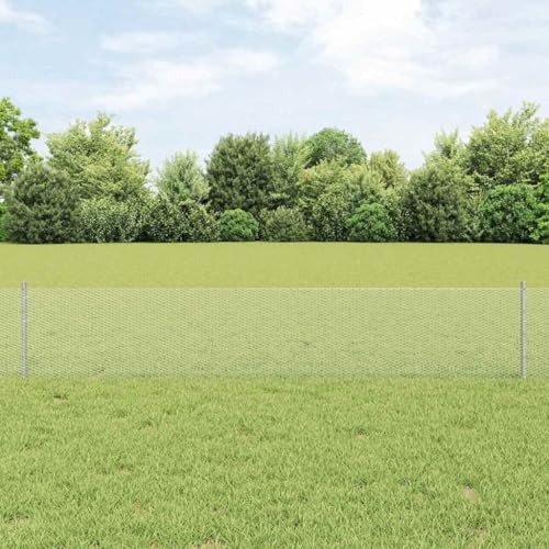 Wetterfester Zaun aus Stahl, 0,4 x 10 m, silber, mit langlebiger Pulverbeschichtung, geeignet fuer Garten, Terrasse und Aussenanlagen von HOMEELIKE
