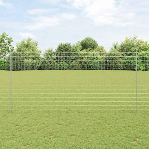 Zaunpanel Stahl 1,6 x 10 m Silber Wetterfest Langlebig fuer Aussenbereich von HOMEELIKE