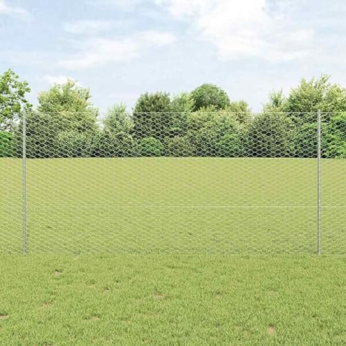 Zaunsystem aus langlebigem Stahl, 1.2 x 10 m, silber, UV-bestaendig, fuer Garten und Terrasse von HOMEELIKE