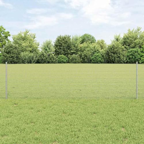 Zaunsystem aus wetterfestem Stahl 0.6 x 10 m Silber fuer Garten und Terrasse von HOMEELIKE