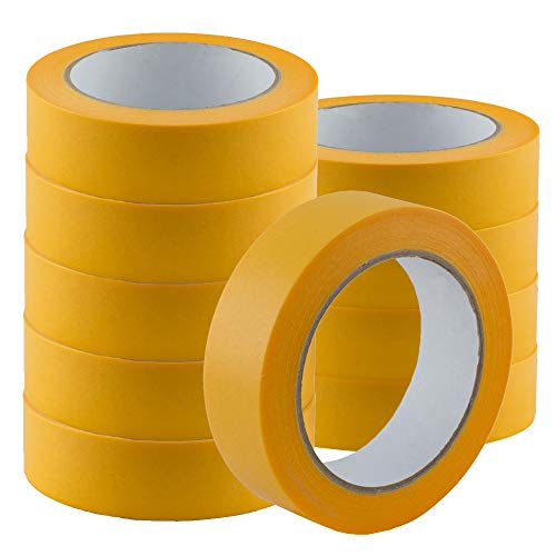 10er Pack Abdeckband Goldband Klebeband Kreppband 30mmx50m von HOMEFACTO:RI Tools