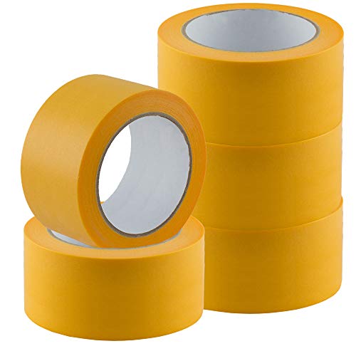 5er Pack Goldband Abdeckband Klebeband Kreppband 50mm x 50m von HOMEFACTO:RI Tools