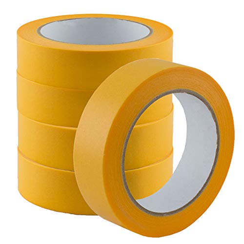 HOMEFACTO:RI Tools 5er Pack Goldband Abdeckband Klebeband Kreppband 30mm x 50m von HOMEFACTO:RI Tools
