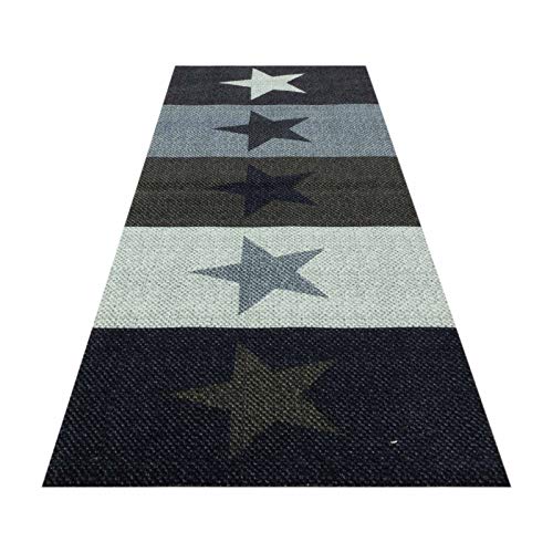 HOMEFACTO:RI Küchenläufer Küchenteppich Teppichläufer Brücke Sterne Stars | waschbar, Größe:ca. 45 x 145 cm, Designs:Sterne | bunt von HOMEFACTO:RI