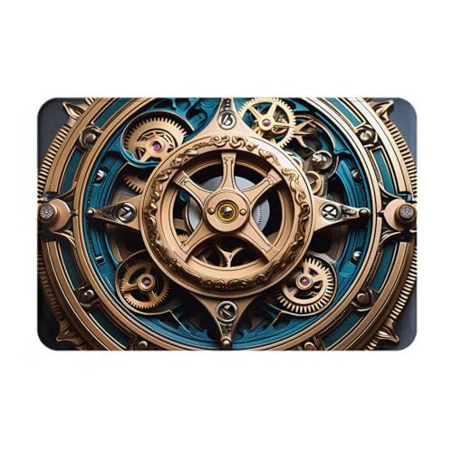 HOMEFC Coole Steampunk-Getriebe-Fußmatte, für Innen- und Außenbereich, für den Innen- und Außenbereich, 40,6 x 61 cm, rutschfeste Outdoor-Fußmatten, leicht zu reinigen von HOMEFC
