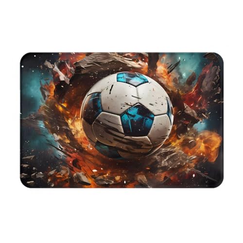 HOMEFC Firecracker Fußball-Fußmatte, für drinnen und draußen, Fußmatten, Terrassen-Eingangsmatten, Willkommens-Matten, 40,6 x 61 cm, rutschfeste Outdoor-Fußmatten, leicht zu reinigen von HOMEFC