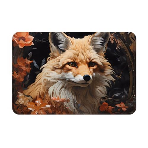 HOMEFC Fußmatte Fuchs und Blumen, für Innen- und Außenbereich, 40,6 x 61 cm, rutschfest, leicht zu reinigen HOMEFC Fußmatte Fuchs und Blumen, für Innen- und Außenbereich, 40,6 x 61 cm, rutschfest, leicht zu reinigen von HOMEFC