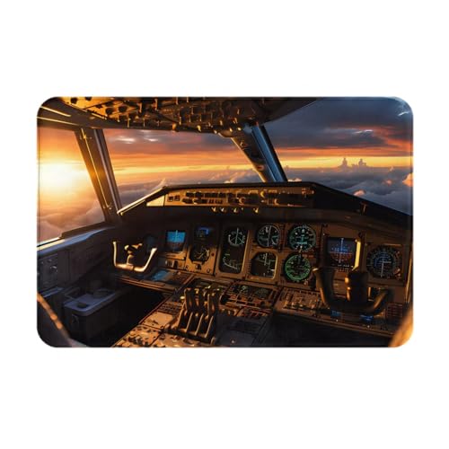 HOMEFC Fußmatte für Flugzeug-Cockpit, für Innen- und Außenbereich, Terrasse, Eingangsmatten, Willkommensmatten, 40,6 x 61 cm, rutschfeste Outdoor-Fußmatten, leicht zu reinigen, Weiß HOMEFC Fußmatte für Flugzeug-Cockpit, für Innen- und Außenbereich, Terrasse, Eingangsmatten, Willkommensmatten, 40,6 x 61 cm, rutschfeste Outdoor-Fußmatten, leicht zu reinigen, Weiß von HOMEFC