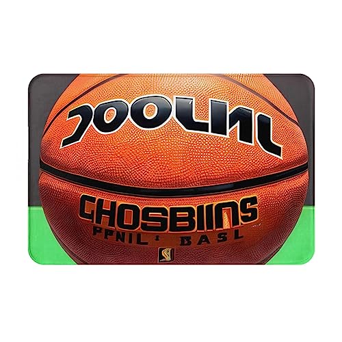 HOMEFC Fußmatte mit Basketball-Hintergrund, für drinnen und draußen, Terrassen-Eingangsmatten, Willkommens-Matten, 40,6 x 61 cm, rutschfeste Outdoor-Fußmatten, leicht zu reinigen von HOMEFC