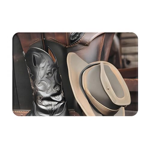 HOMEFC Fußmatte mit Cowboyhut, Westernstiefel, für Innen- und Außenbereich, 40,6 x 61 cm, rutschfest, leicht zu reinigen HOMEFC Fußmatte mit Cowboyhut, Westernstiefel, für Innen- und Außenbereich, 40,6 x 61 cm, rutschfest, leicht zu reinigen von HOMEFC