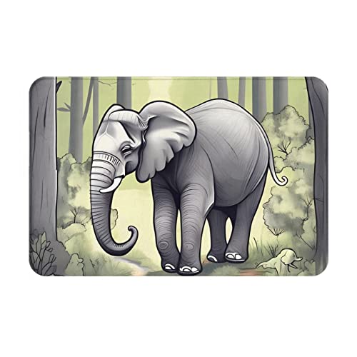 HOMEFC Fußmatte mit Elefantenmotiv für drinnen und draußen, 40,6 x 61 cm, rutschfeste Outdoor-Fußmatten, leicht zu reinigen von HOMEFC