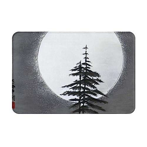 HOMEFC Fußmatte mit Mondkieferbaum, für Innen- und Außenbereich, 40,6 x 61 cm, rutschfest, leicht zu reinigen von HOMEFC