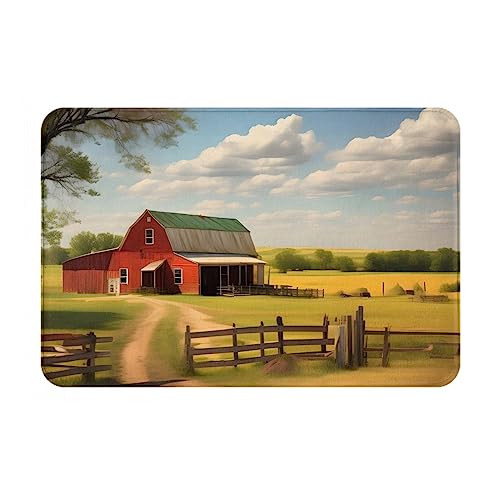 HOMEFC Fußmatte mit Ranch-View-Ansicht, für drinnen und draußen, Terrassen-Eingangsmatten, Willkommens-Matten, 40,6 x 61 cm, rutschfeste Outdoor-Fußmatten, leicht zu reinigen von HOMEFC