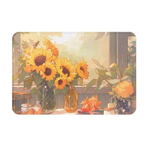 HOMEFC Fußmatte mit Sonnenblumen-Motiv unter der Fensterbank, für Innen- und Außenbereich, 40,6 x 61 cm, rutschfest, leicht zu reinigen HOMEFC Fußmatte mit Sonnenblumen-Motiv unter der Fensterbank, für Innen- und Außenbereich, 40,6 x 61 cm, rutschfest, leicht zu reinigen von HOMEFC