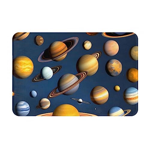 HOMEFC Fußmatte mit Sonnensystem, Planeten, für Innen- und Außenbereich, 40,6 x 61 cm, rutschfest, leicht zu reinigen von HOMEFC