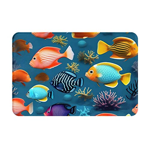 HOMEFC Fußmatte mit U-Boot-Rifffischen für drinnen und draußen, Terrassen-Eingangsmatten, Willkommens-Matten, 40,6 x 61 cm, rutschfeste Outdoor-Fußmatten, leicht zu reinigen von HOMEFC