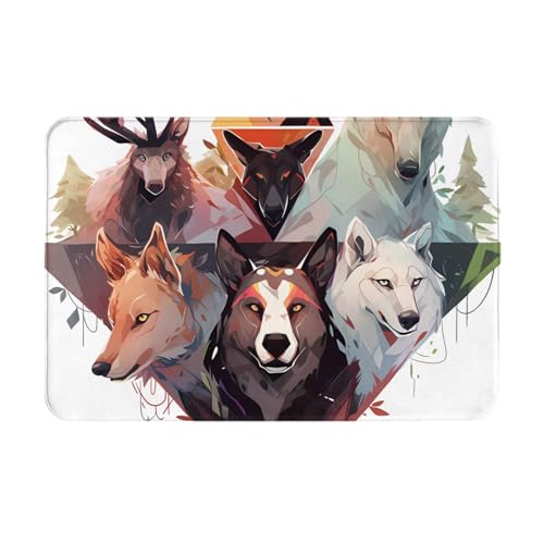 HOMEFC Fußmatte mit Wölfen und Rentieren, für Innen- und Außenbereich, 40,6 x 61 cm, rutschfeste Outdoor-Fußmatten, leicht zu reinigen HOMEFC Fußmatte mit Wölfen und Rentieren, für Innen- und Außenbereich, 40,6 x 61 cm, rutschfeste Outdoor-Fußmatten, leicht zu reinigen von HOMEFC