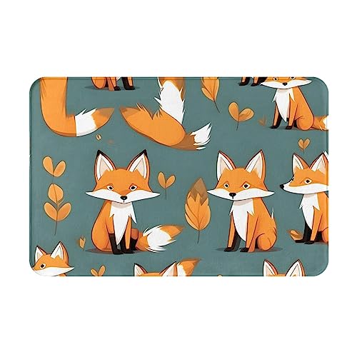 HOMEFC Fußmatte mit gelbem Fuchs, für Innen- und Außenbereich, 40,6 x 61 cm, rutschfest, leicht zu reinigen von HOMEFC