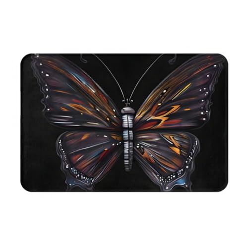 HOMEFC Mystery Schmetterling-Fußmatte, für Innen- und Außenbereich, für den Innen- und Außenbereich, 40,6 x 61 cm, rutschfeste Outdoor-Fußmatten, leicht zu reinigen von HOMEFC