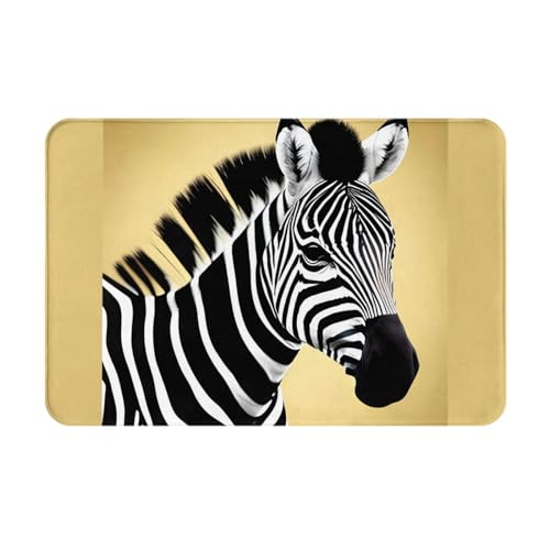 HOMEFC Schwarz-weiße Zebra-Fußmatte für Innen- und Außenbereich, Türmatten für den Innen- und Außenbereich, 40,6 x 61 cm, rutschfeste Outdoor-Fußmatten, leicht zu reinigen von HOMEFC