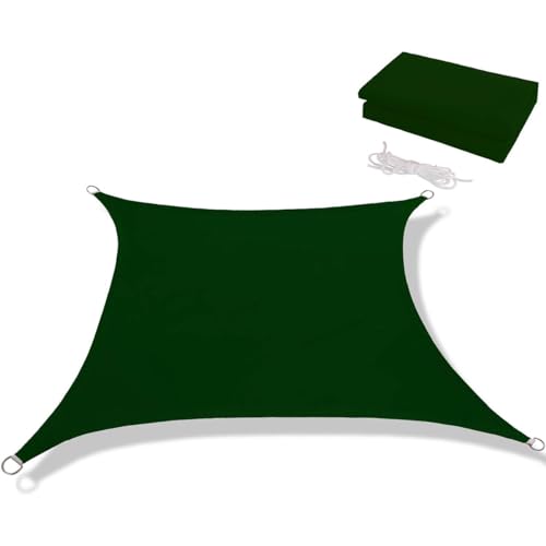 HOMEFC Sonnenschutzsegel Baldachin, rechteckiger Stoffschirm ft, atmungsaktiver Blockbaldachin für den Außenbereich,Dark Green,10 * 13 * 16ft von HOMEFC