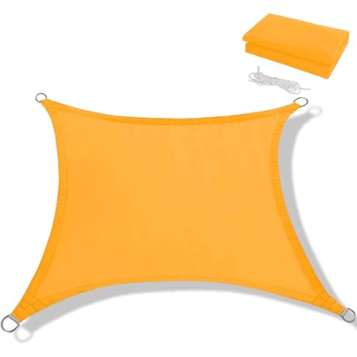 HOMEFC Sonnenschutzsegel Baldachin, rechteckiger Stoffschirm ft, atmungsaktiver Blockbaldachin für den Außenbereich,Mango,10 * 10 * 10ft von HOMEFC