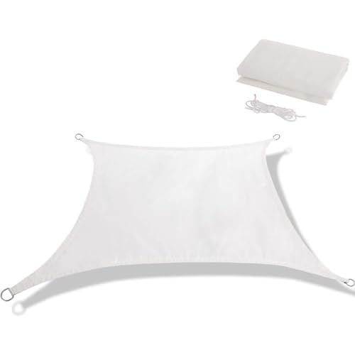 HOMEFC Sonnenschutzsegel Baldachin, rechteckiger Stoffschirm ft, atmungsaktiver Blockbaldachin für den Außenbereich,Weiß,8 * 8 * 8ft von HOMEFC