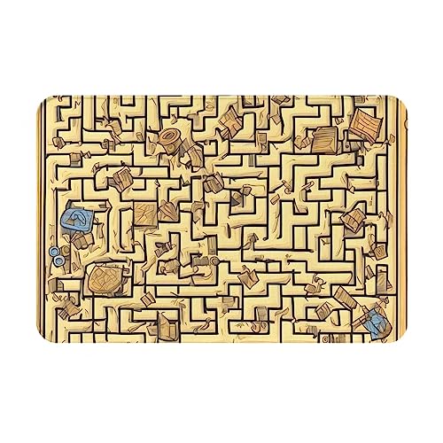 HOMEFC Treasure Labyrinth-Fußmatte, für Innen- und Außenbereich, 40,6 x 61 cm, rutschfeste Outdoor-Fußmatten, leicht zu reinigen von HOMEFC