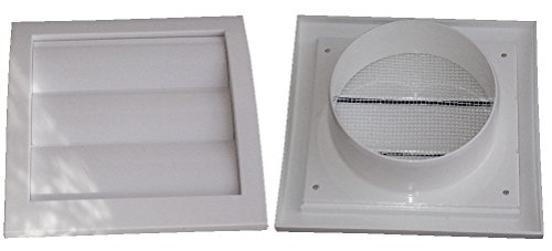Lüftungsgitter mit beweglichen Lamellen Jalousie Abschlussgitter Rückstauklappe Verschlussklappe weiß Ø 100 mm ND10Z von HomeHobby by 3L