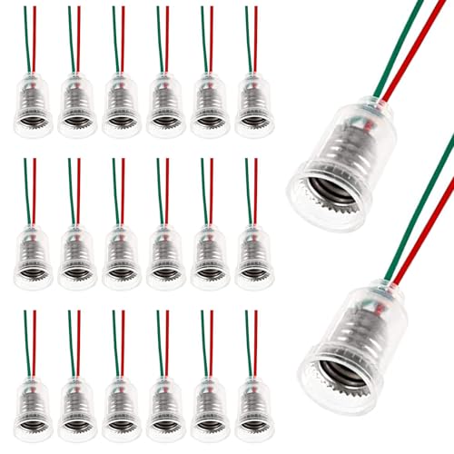 20 Stück E10 Lampen Sockel E10 Lampenfassungen mit Isolierten Draht Lmpensockel Light Base Sockel für Home Glühlamp LED Lampen Elektrischen Test von HOMEJOY