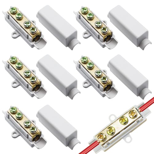 5 Stück Kabelverbinder Draht für 2,5 Bis 16 mm² Klemmblock mit Doppelschrauben Drahtverbinder 1000 V 100 A Messing Leiter ABS Gehäus Anschlussklemmen für Schalter Amperemeterve von HOMEJOY