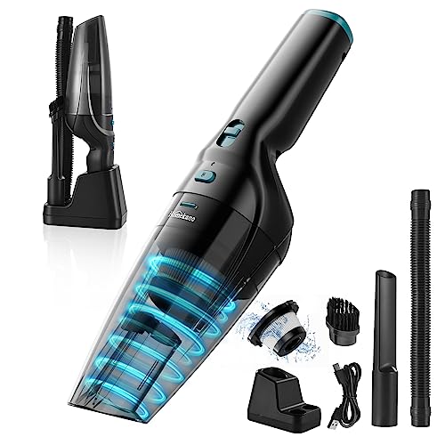 HOMEKANE Handstaubsauger, Handstaubsauger Akku mit Ladestation, 9500Pa Autostaubsauger mit Waschbar HEPA-Filter, Auto Kabellos Staubsauger für Büro Genutzt, Haus, Küche, Tierhaare von HOMEKANE