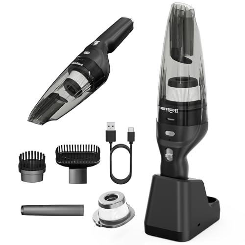 HOMEKANE Handstaubsauger 10000Pa Handstaubsauger mit Ladestation Handstaubsauger Akku Kabellos Auto Staubsauger Stark mit Waschbar HEPA-Filter für Büro Genutzt, Haus, Küche, Tierhaare von HOMEKANE