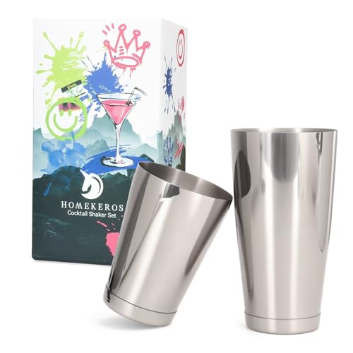 Edelstahl Boston Shaker: 2-teilig Set: 550ml&850ml Profi Cocktail Shaker von Homekeros Edelstahl Boston Shaker: 2-teilig Set: 550ml&850ml Profi Cocktail Shaker von Homekeros von HOMEKEROS