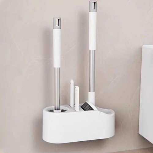 WC-Bürsten-Set für Tiefenreinigung, inklusive 4-teiligem WC-Bürsten-Set mit Halter, WC-Düse, WC-Deckel-Fugendüse und Mini-Dusch-Reinigungsbürste, und Badezimmer-Spiegelschaber mit Haken, Weiß WC-Bürsten-Set für Tiefenreinigung, inklusive 4-teiligem WC-Bürsten-Set mit Halter, WC-Düse, WC-Deckel-Fugendüse und Mini-Dusch-Reinigungsbürste, und Badezimmer-Spiegelschaber mit Haken, Weiß von HOMELEPHANT