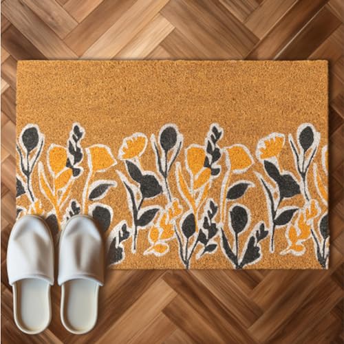 HOMELEVEL Fußmatte aus Kokosfasern - Kokos Fussmatte für aussen mit Antirutsch Rückseite - Fußmatte outdoor - Kokosmatte in verschiedene Designs von HOMELEVEL